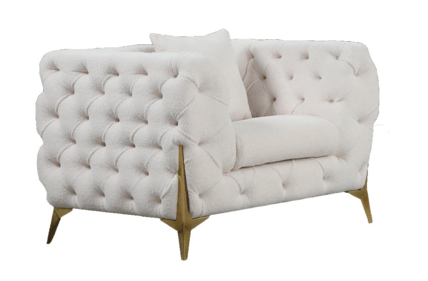 Sofa Set 3PC Velvet With Gold Metal Legs ESS-MODERNO