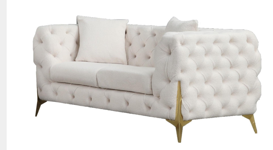 Sofa Set 3PC Velvet With Gold Metal Legs ESS-MODERNO