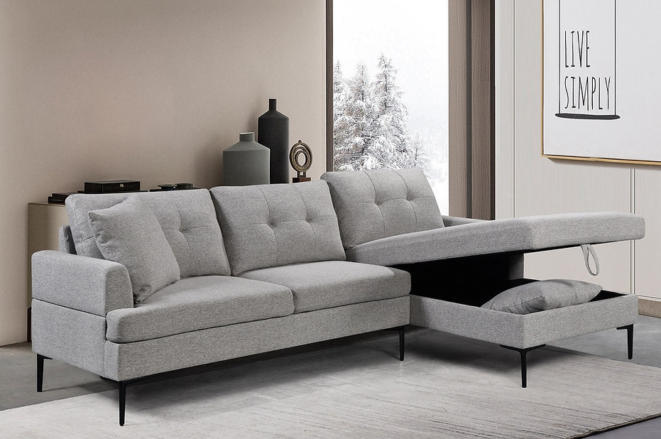 Sofa Sectional 2Pc With PULL-UP Storage Chaise ESS-9060