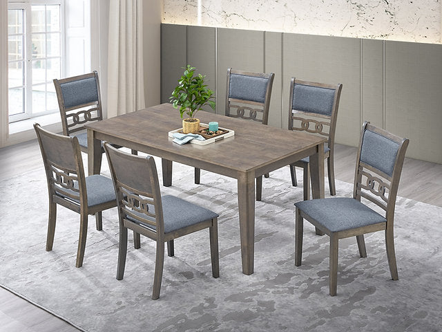 Dining Table Set Wood Top Solid Metal Legs ET-1080/EC-1084