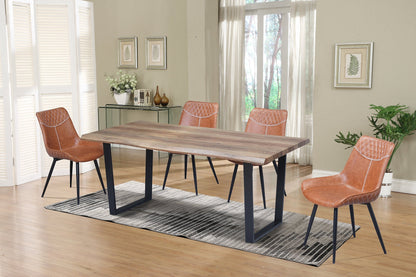 Dining Table Set 7PC Wood Top Metal Legs  ET-1810/EC-1825