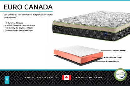 Euro Canada 10” Foam Euro Top Mattress by Rest On It Canada