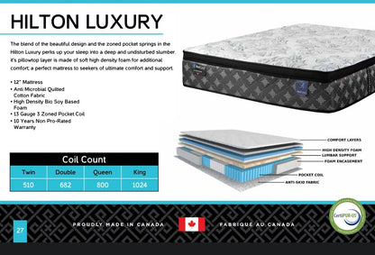 Hilton Luxury 12” Pillow Top Mattress by Rest On It Canada