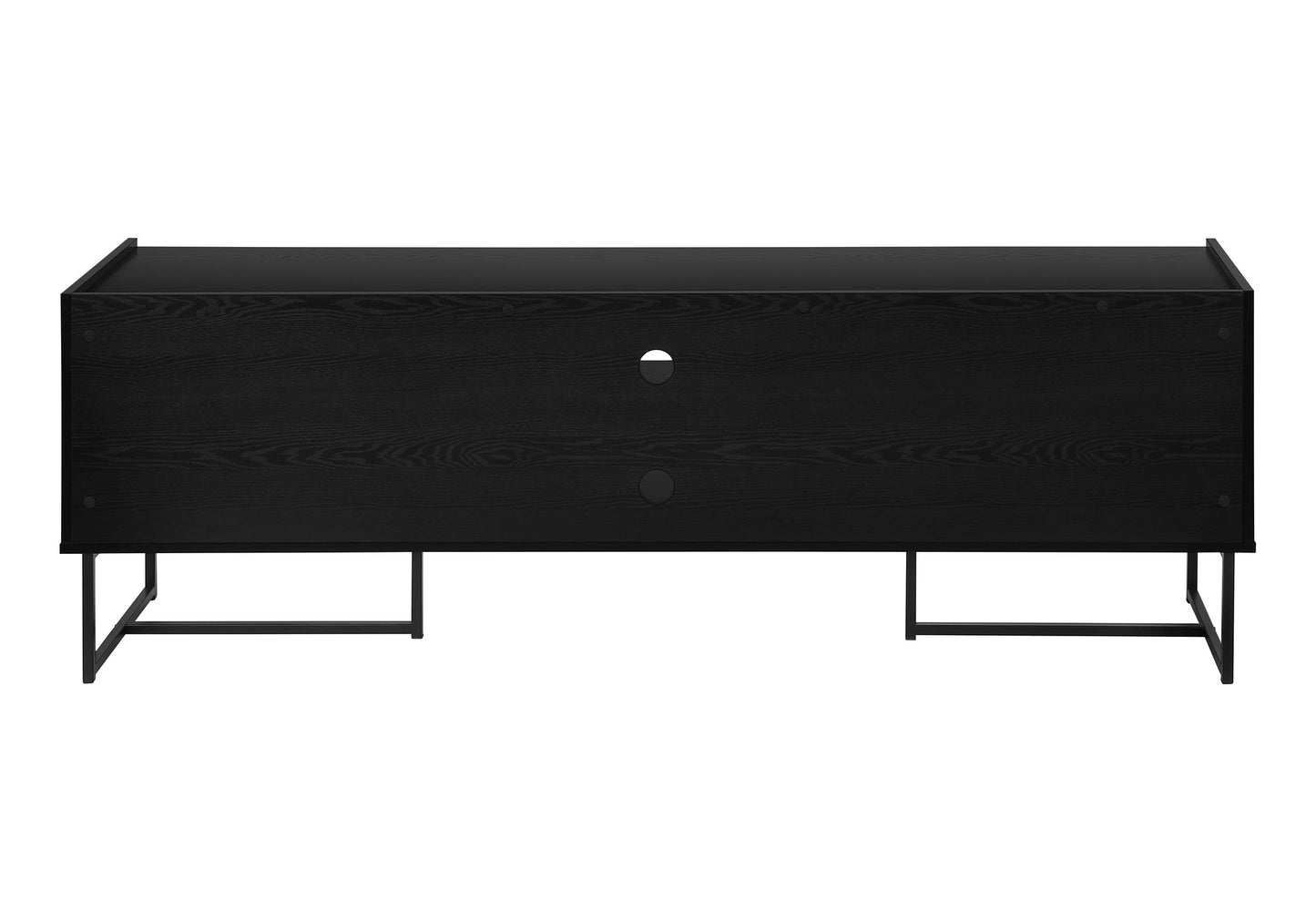 TV STAND - 72"L / BLACK / METAL WITH 2 WOOD-LOOK DOORS ETV-2752