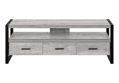 TV STAND - 60"L / GREY RECLAIMED WOOD-LOOK / 3 DRAWERS ETV-2821