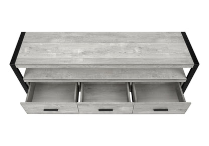 TV STAND - 60"L / GREY RECLAIMED WOOD-LOOK / 3 DRAWERS ETV-2821