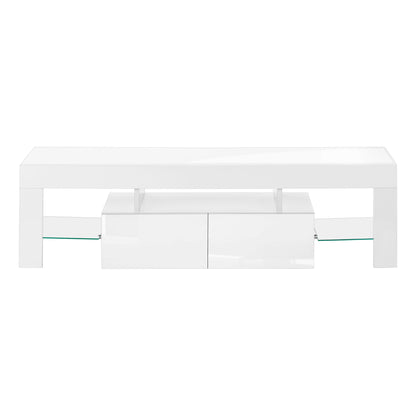 TV STAND - 63"L / HIGH GLOSSY WHITE WITH TEMPERED GLASS ETV-3548