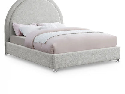 Modern Contemporary Platform Bed Boucle Fabric