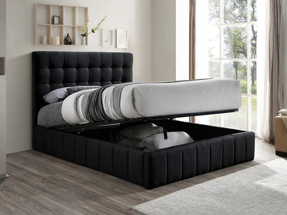 Fabric Storage Bed with Hydraulic Lift