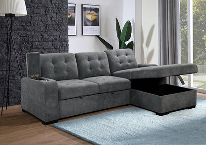 Sectional with Pull Out Bed With Storage Chaise Left or Right Options