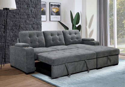 Sectional with Pull Out Bed With Storage Chaise Left or Right Options