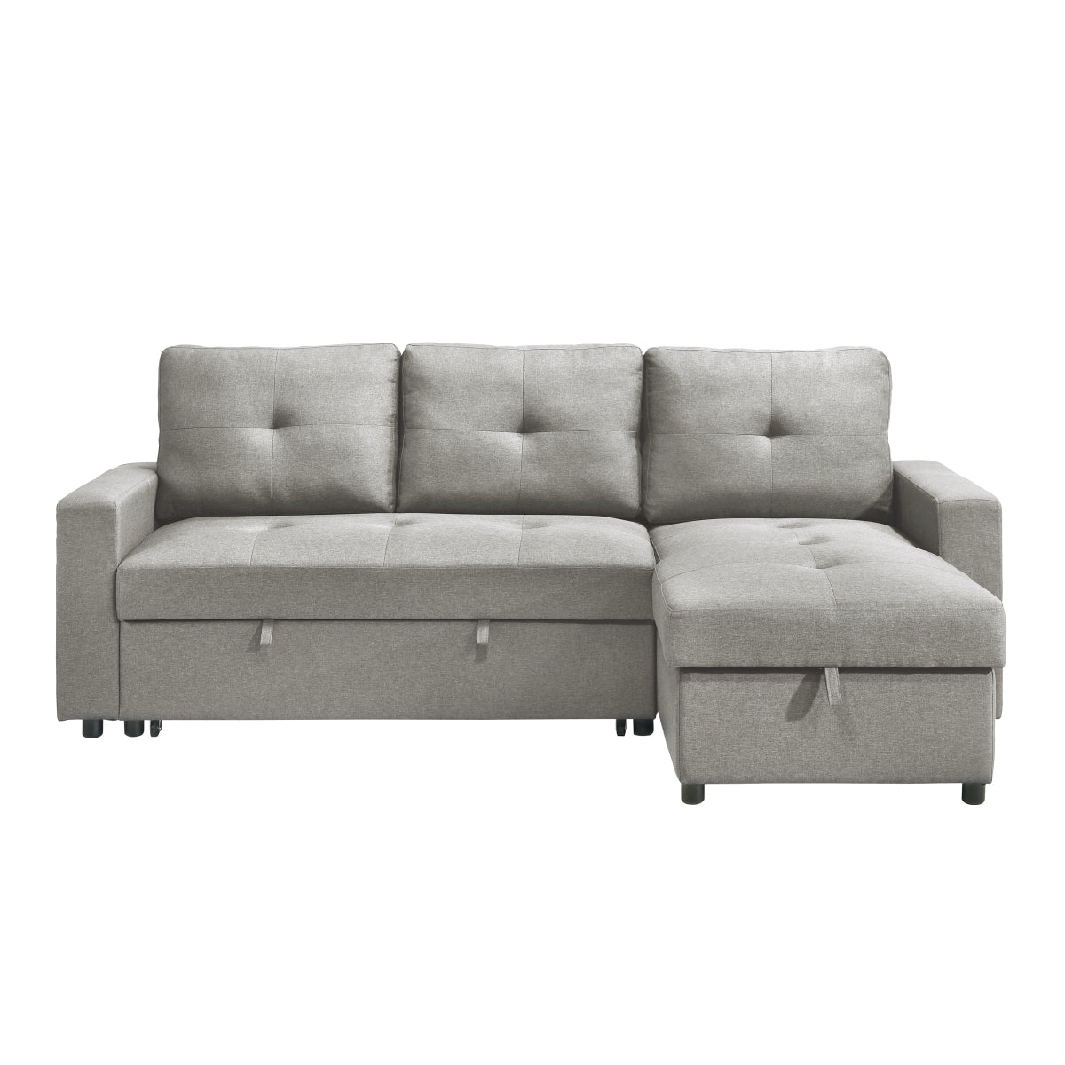 Aber Grey 2-piece Sectional with Pull-out Sleeper and Reversible Storage Chaise