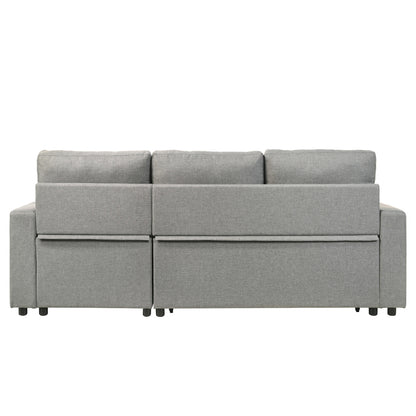 Aber Grey 2-piece Sectional with Pull-out Sleeper and Reversible Storage Chaise