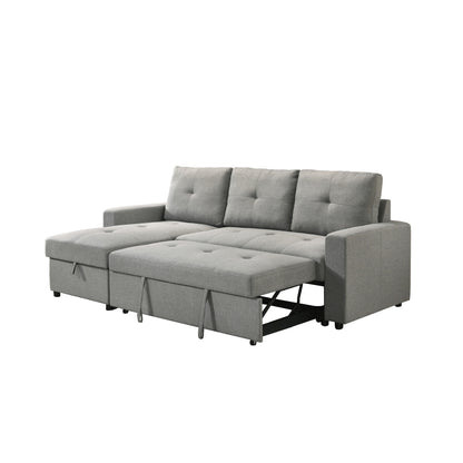 Aber Grey 2-piece Sectional with Pull-out Sleeper and Reversible Storage Chaise