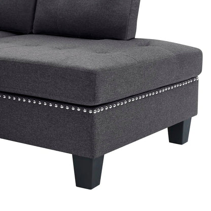Sofa Sectional 2 Piece Linen Fabric Left or Right Facing Chaise  ES-1234