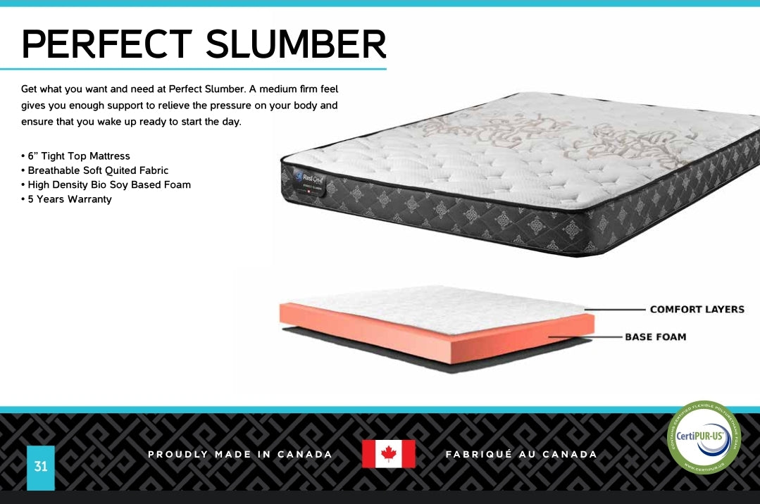 Perfect Slumber 6” Foam Tight Top Foam Mattress by Rest On It Canada