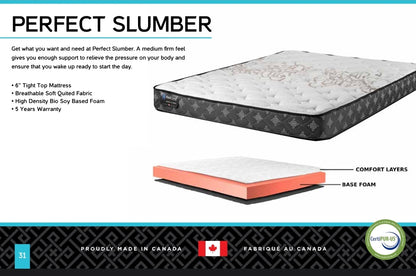 Perfect Slumber 6” Foam Tight Top Foam Mattress by Rest On It Canada