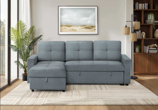 Sectional Sofa Bed With Left or Right Facing Chaise with Storage