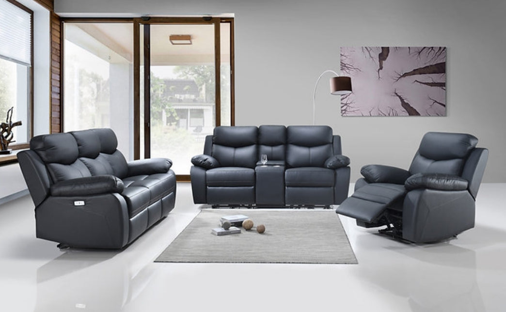 Recliner Set 3pc Full Leather Full Power ERC-8111