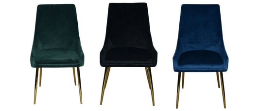 Dining Chair Velvet with Gold Metal Legs EC-2064