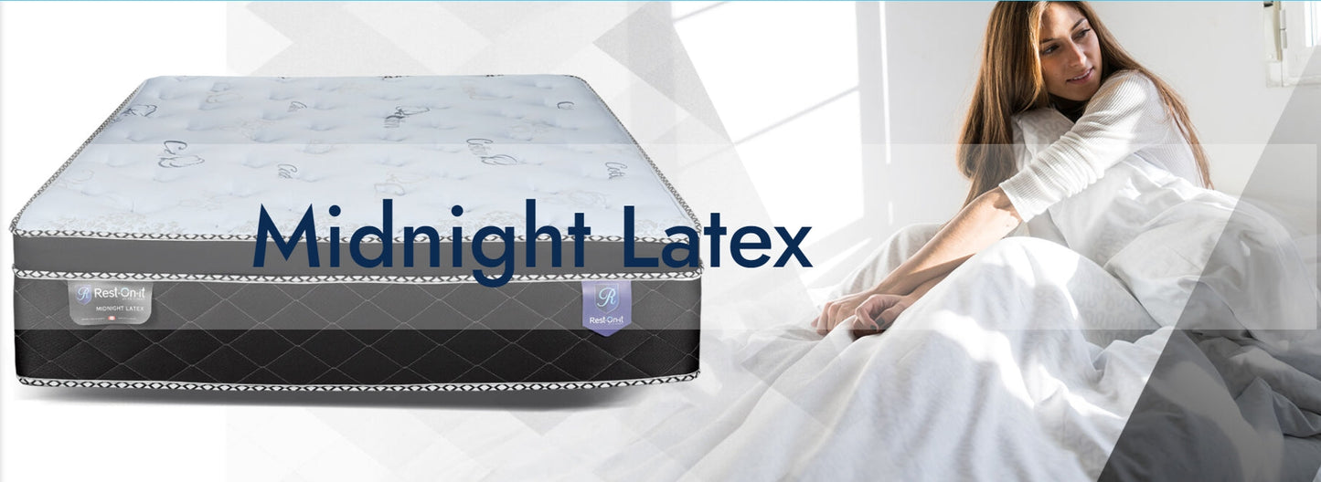 Midnight Latex 12” Pillow Top with Premium Organic Cotton Fabric Pocket Coil Mattress by Rest On It Canada