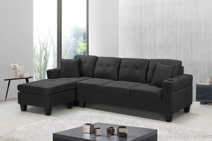 Sofa Sectional 2 Piece Linen Fabric Left or Right Facing Chaise  ES-1234