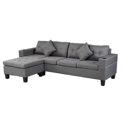 Sofa Sectional 2 Piece Linen Fabric Left or Right Facing Chaise  ES-1234