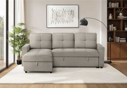 Sectional Sofa Bed With Left or Right Facing Chaise with Storage