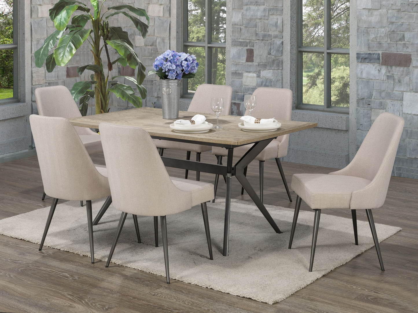 7-PIECE DINING SET - BEIGE EG-CELINE