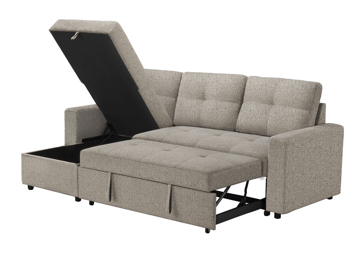 Sectional Sofa Bed With Left or Right Facing Chaise with Storage