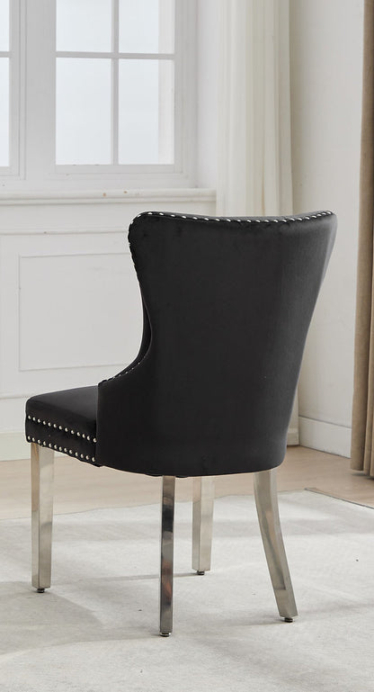 Dining Chair EC 0000 Chrome Legs Velvet Material