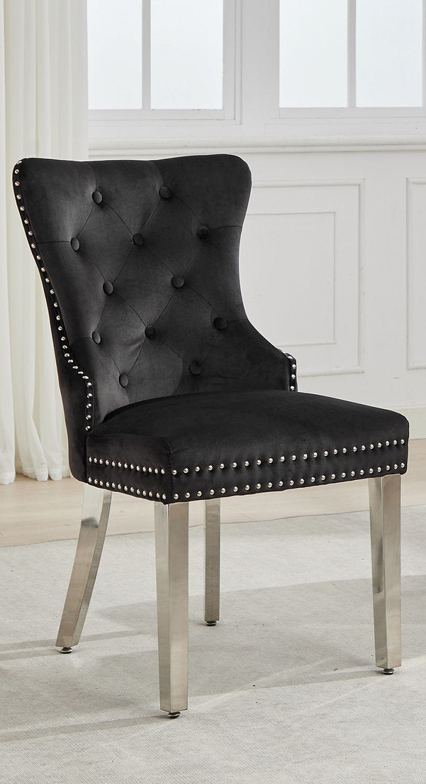 Dining Chair EC 0000 Chrome Legs Velvet Material
