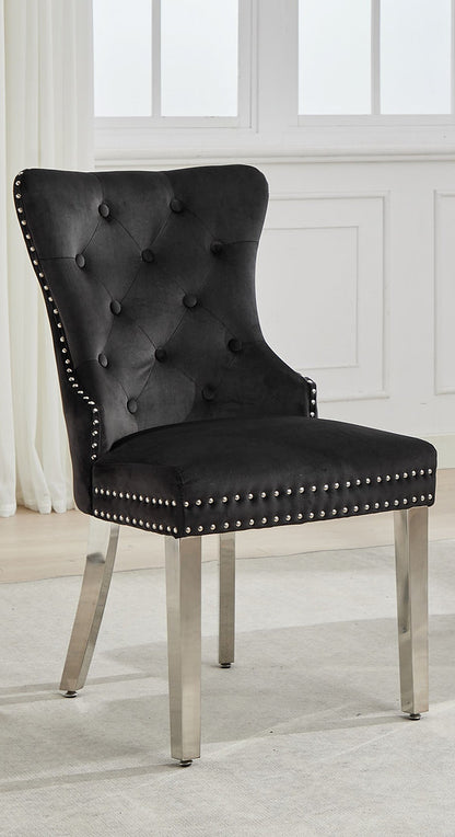 Dining Chair EC 0000 Chrome Legs Velvet Material