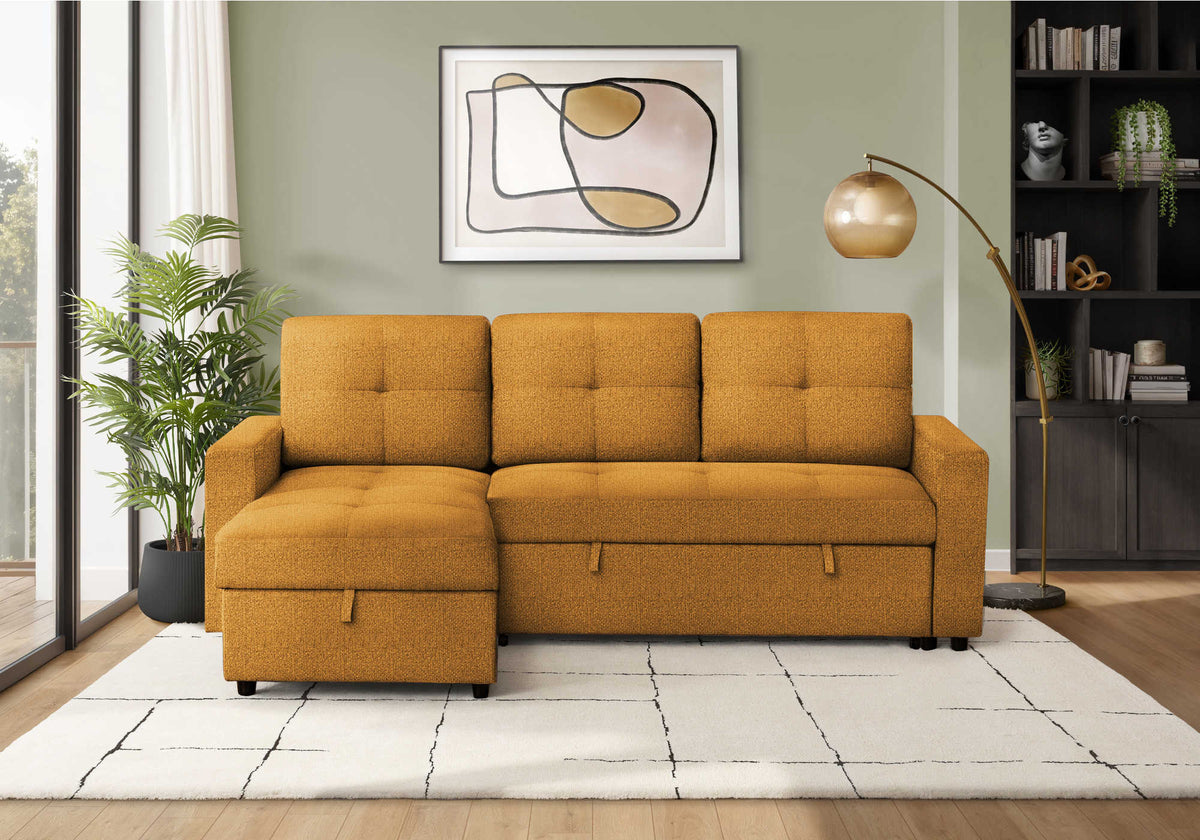Sectional Sofa Bed With Left or Right Facing Chaise with Storage